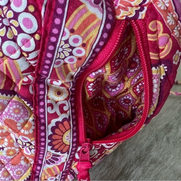 VERA BRADLEY Raspberry Fizz Drawstring Zipper Y2K Backpack Red Pink Orange 2008 - Picture 4 of 12